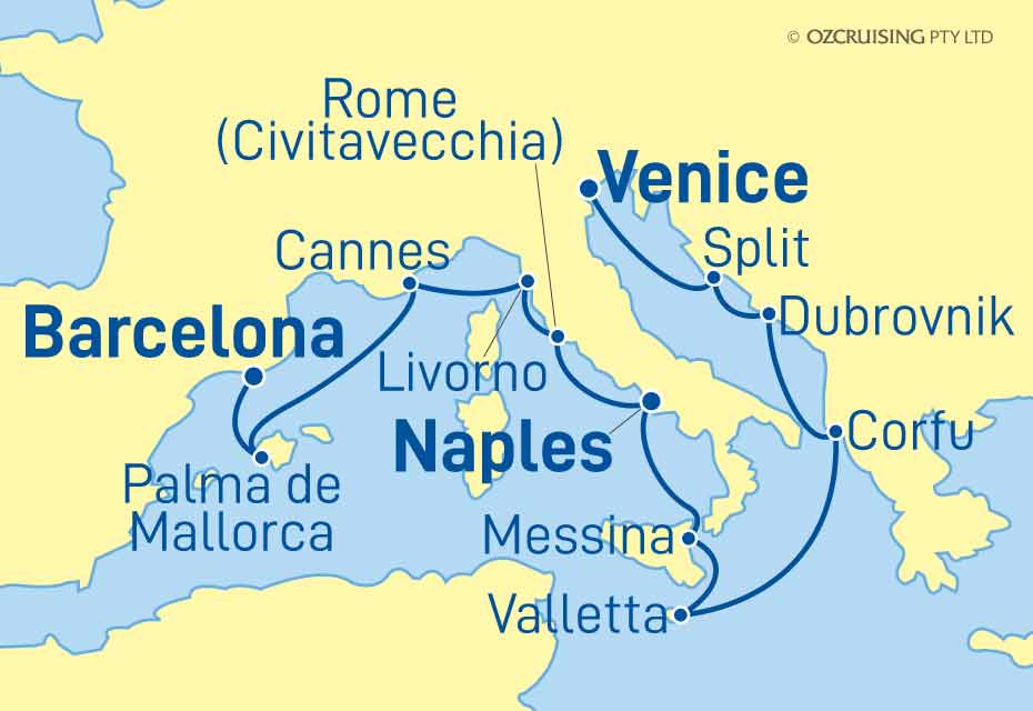 Norwegian Escape Barcelona to Trieste (Venice) - Cruises.com.au