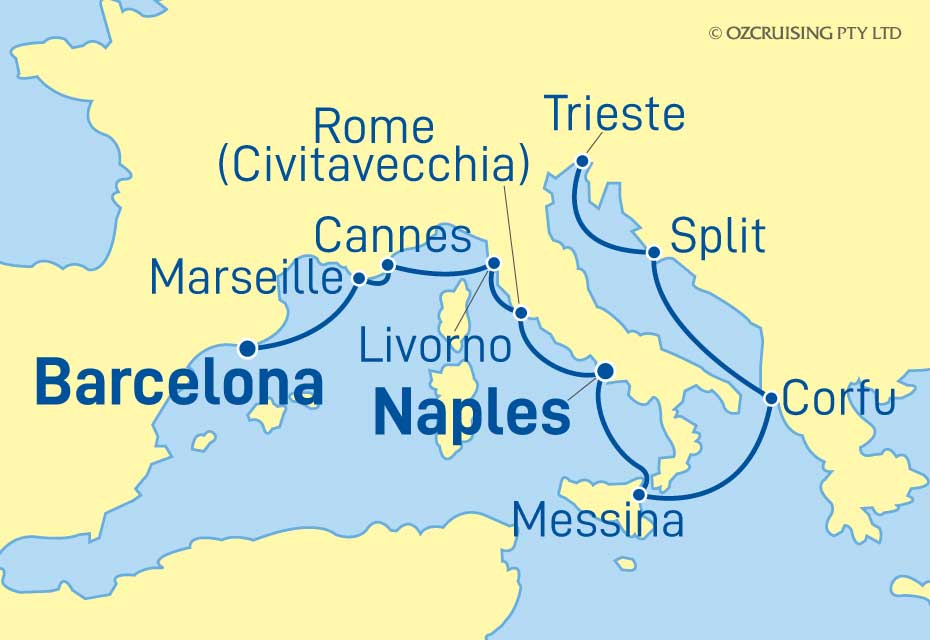 Norwegian Pearl Barcelona to Trieste (Venice) - Cruises.com.au