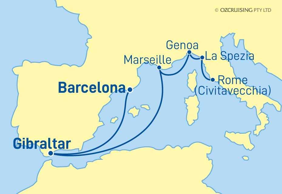 Sun Princess Barcelona to Rome - Cruises.com.au
