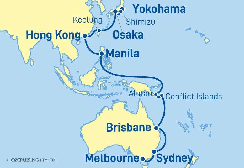 Diamond Princess Yokohama to Melbourne - CruiseLovers.com.au