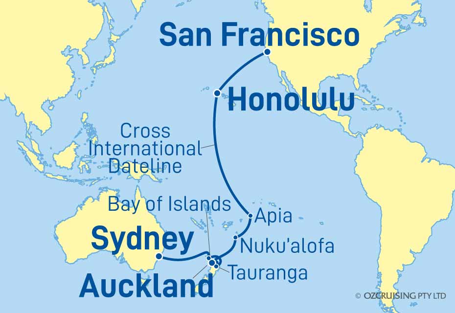 Queen Anne San Francisco to Sydney - Ozcruising.com.au