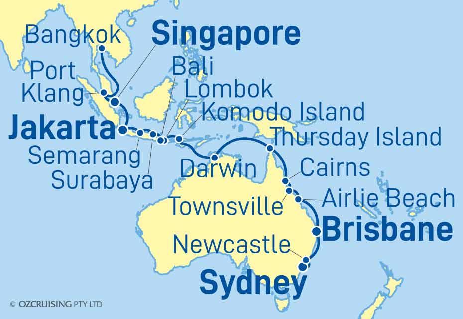 Viking Orion Sydney to Bangkok (Laem Chabang) - Ozcruising.com.au
