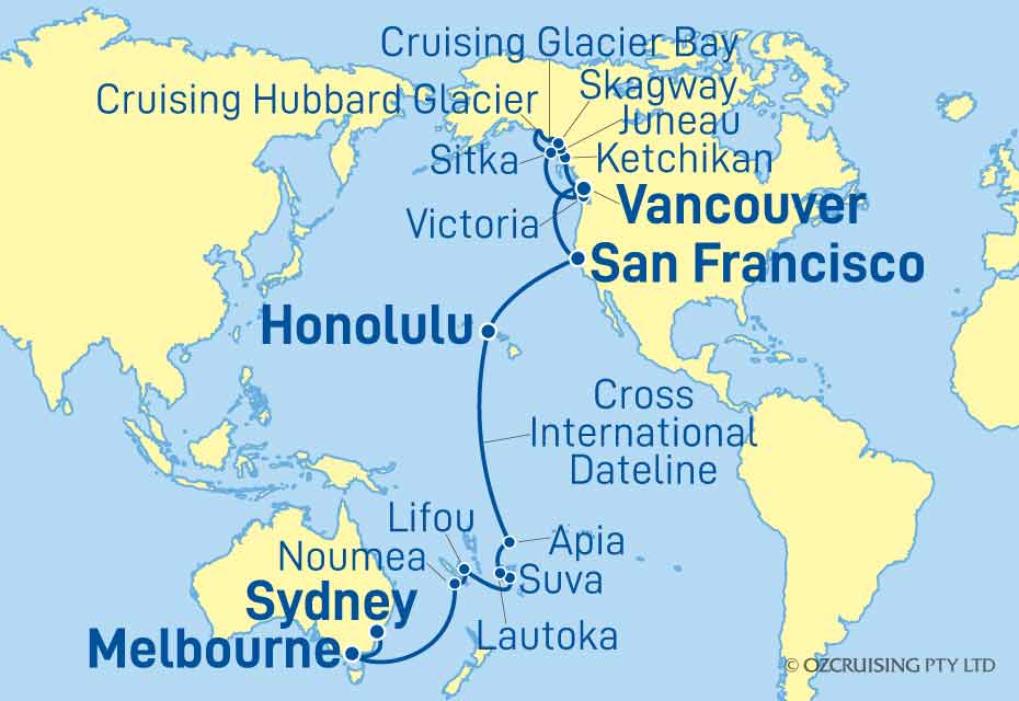 Queen Elizabeth Vancouver to Sydney - Cruises.com.au