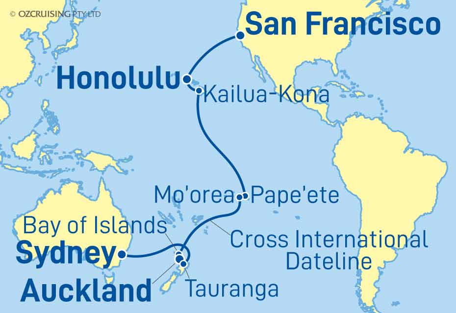 Queen Mary 2 San Francisco to Sydney - Ozcruising.com.au
