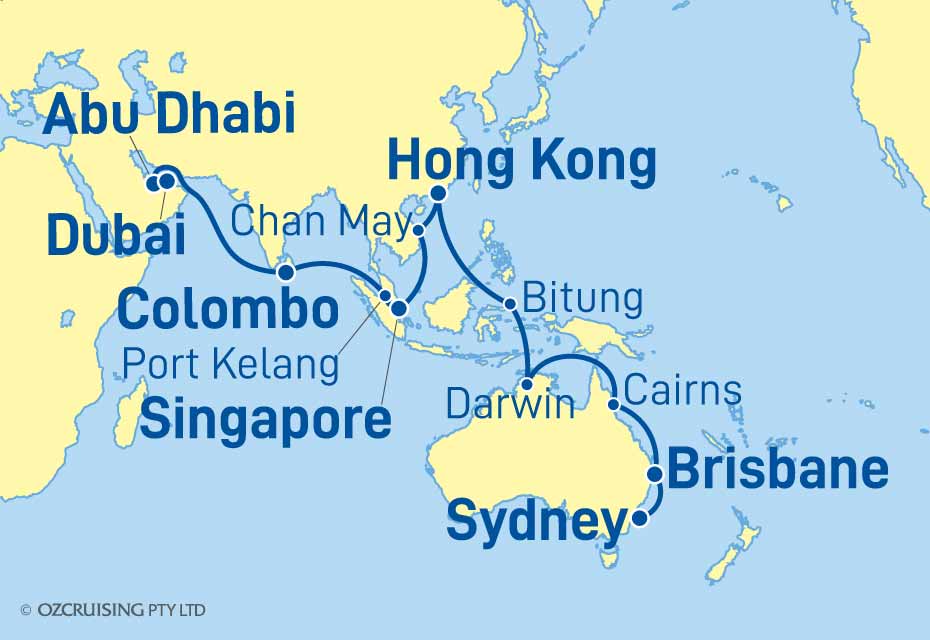 Queen Mary 2 Sydney to Dubai - Ozcruising.com.au