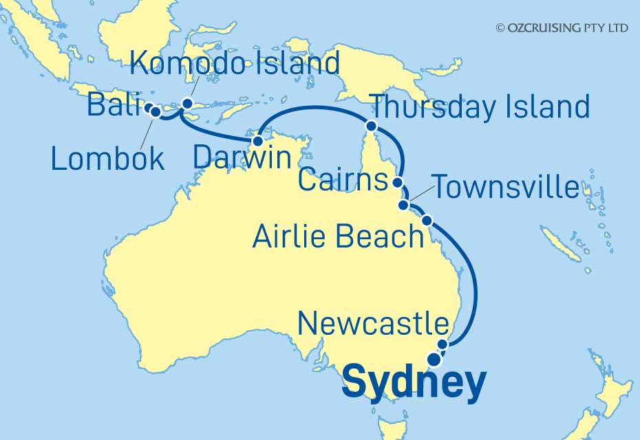 Viking Orion Bali (Benoa) to Sydney - Ozcruising.com.au