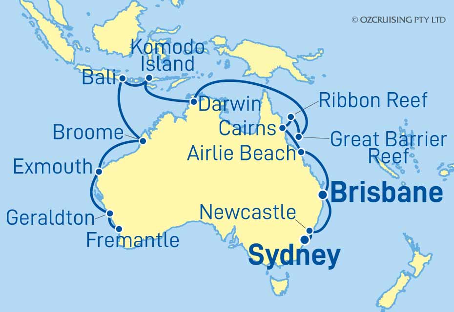 ms Westerdam Sydney to Fremantle (Perth) - Ozcruising.com.au