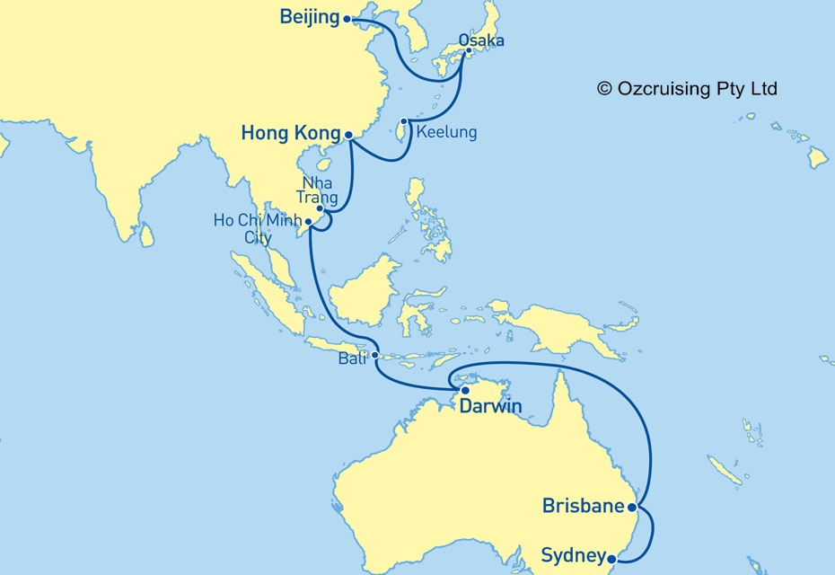 Golden Princess Beijing to Sydney - Ozcruising.com.au