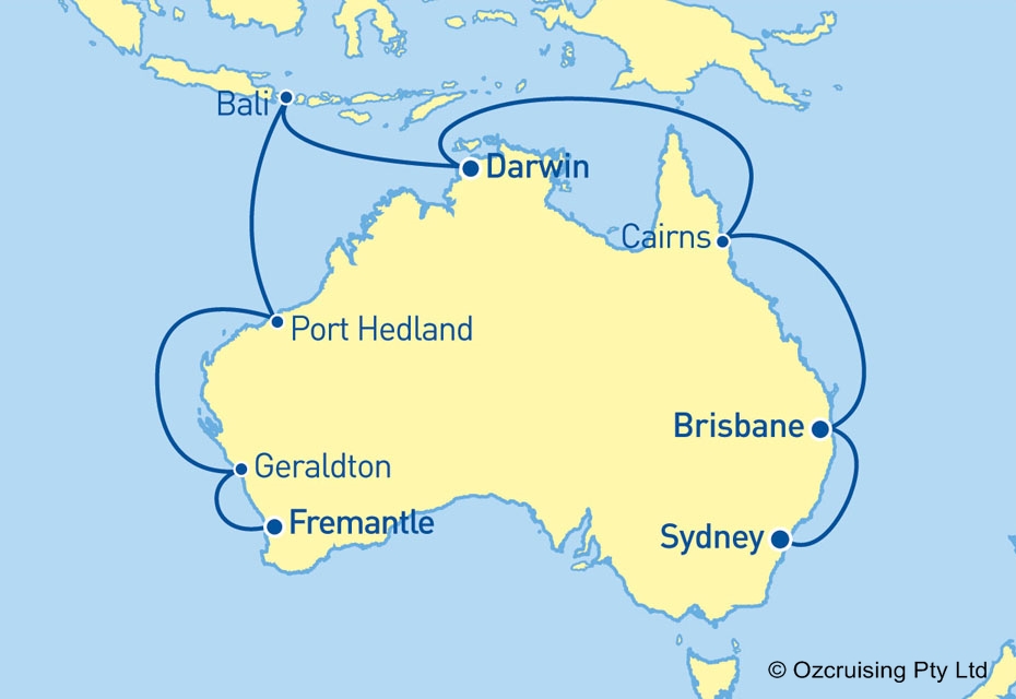 Radiance Of The Seas Sydney to Fremantle - Ozcruising.com.au