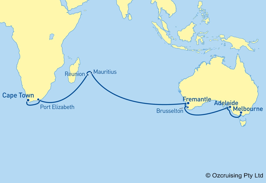 Queen Elizabeth Cape Town to Melbourne - Ozcruising.com.au