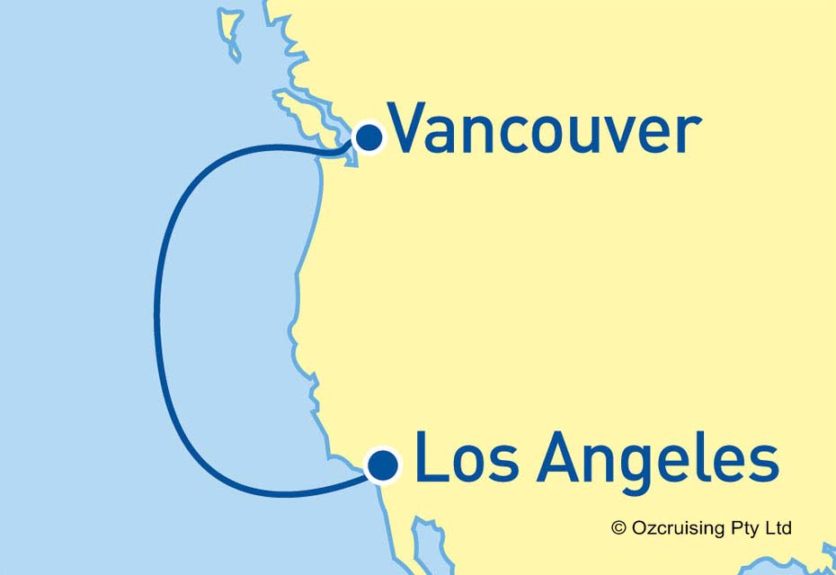 Crown Princess Vancouver to Los Angeles - Ozcruising.com.au