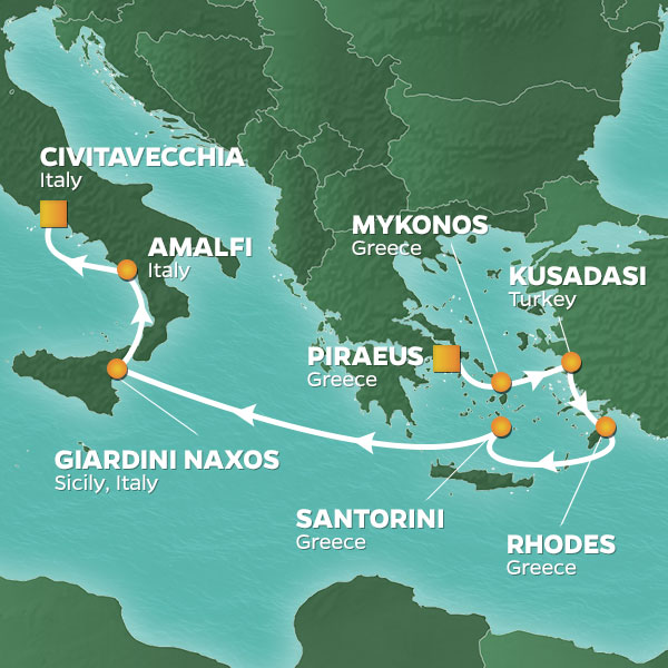 Azamara Journey Athens to Rome - Ozcruising.com.au