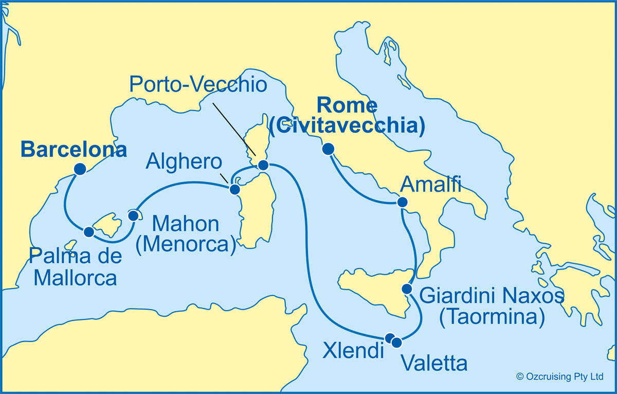 Azamara Quest Rome to Barcelona - Cruises.com.au