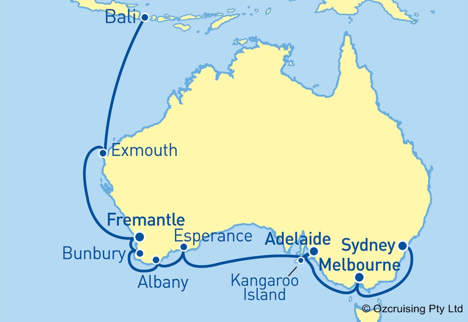 Azamara Journey Bali to Sydney - Ozcruising.com.au