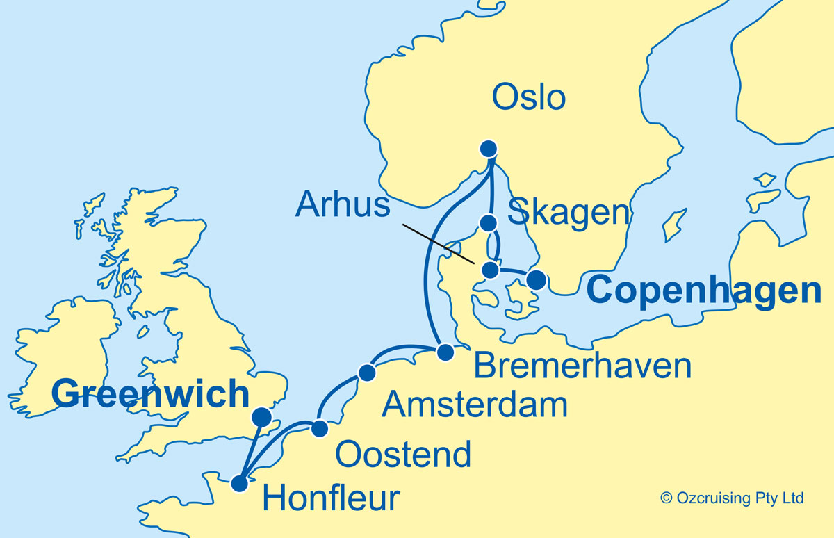 Azamara Journey Copenhagen to London - Ozcruising.com.au