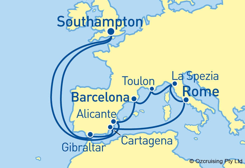 britannia mediterranean cruise itinerary