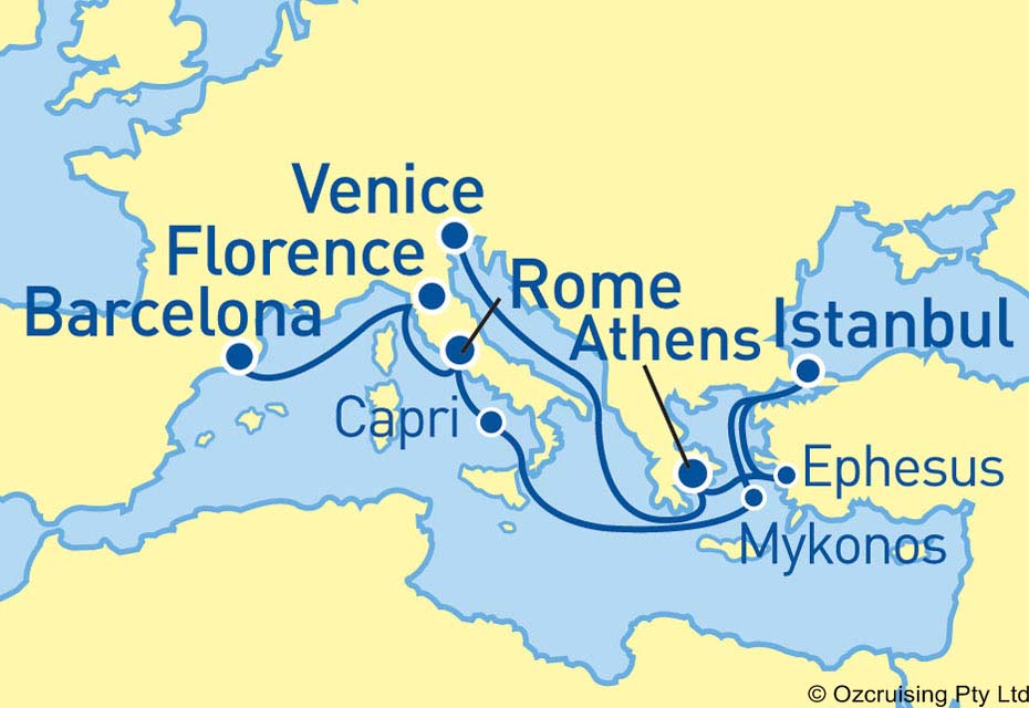 Royal Princess Barcelona to Venice - Cruises.com.au