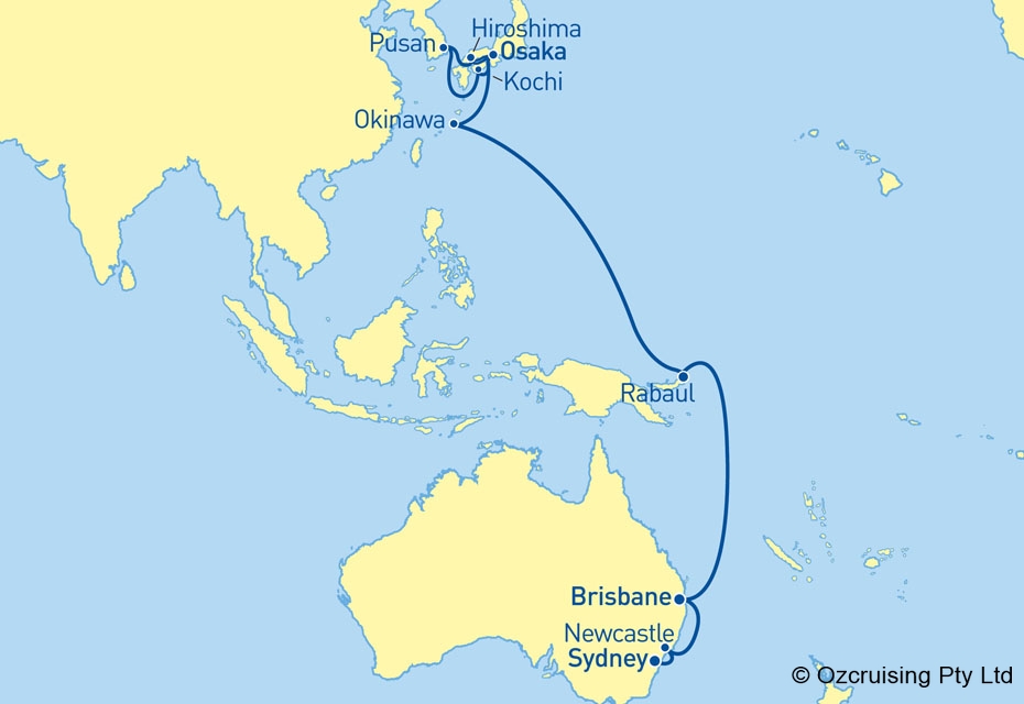 Queen Elizabeth Sydney to Osaka - Ozcruising.com.au
