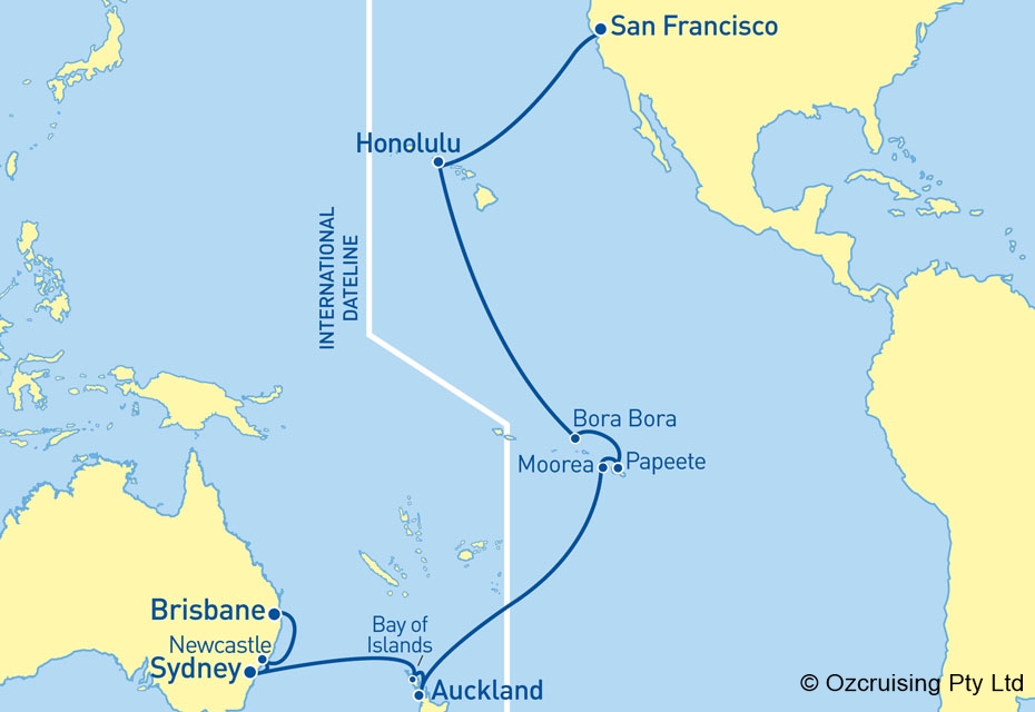 Queen Elizabeth San Francisco to Brisbane - Cruises.com.au