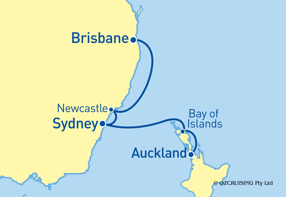 one way cruise from brisbane to auckland