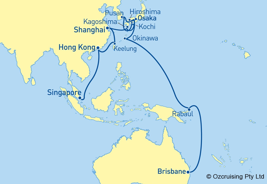 Queen Elizabeth Brisbane to Singapore - Ozcruising.com.au