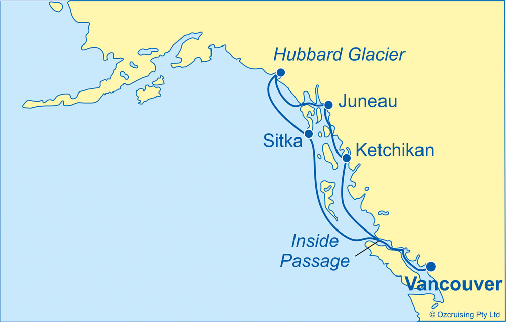 celebrity eclipse alaska cruise route