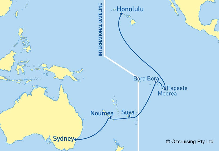 hawaii to sydney cruise 2023
