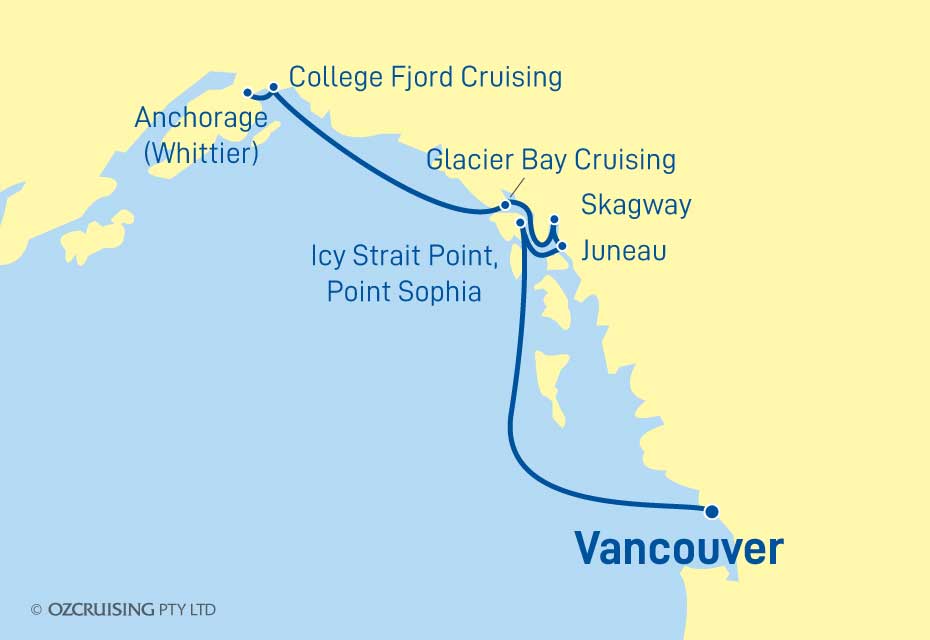 Coral Princess Vancouver to Anchorage - Cruises.com.au