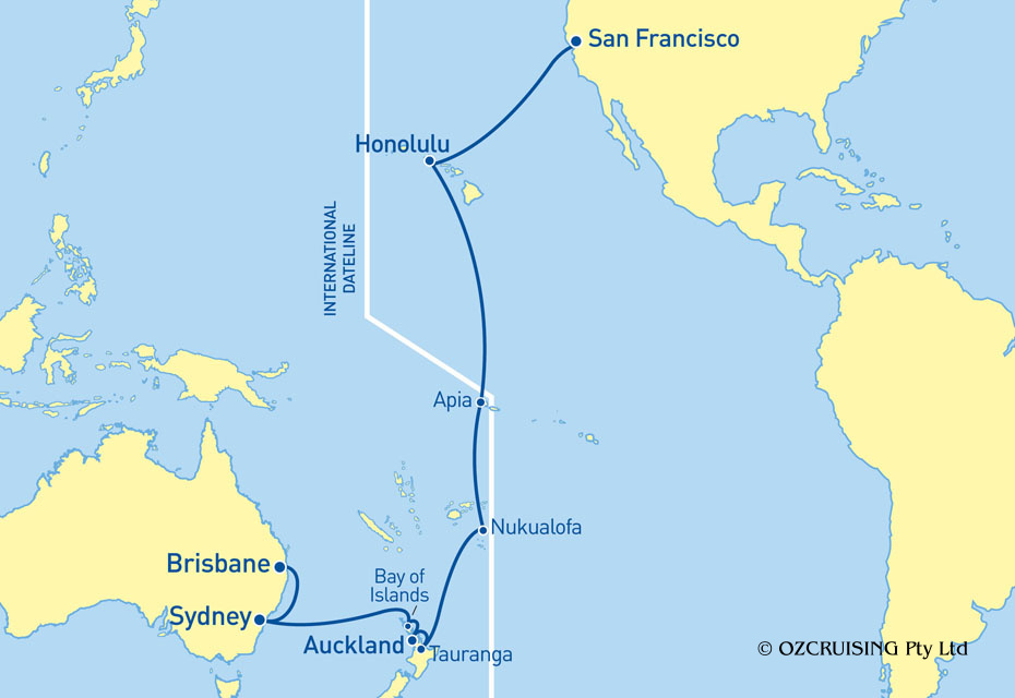Queen Victoria San Francisco to Brisbane - Cruises.com.au