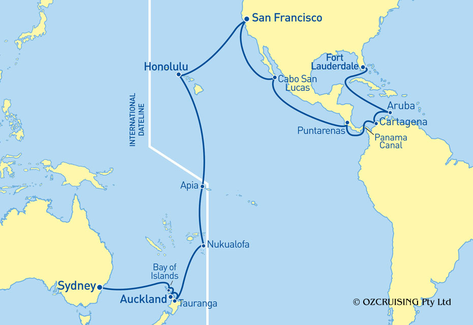 Queen Victoria Fort Lauderdale to Sydney - Cruises.com.au