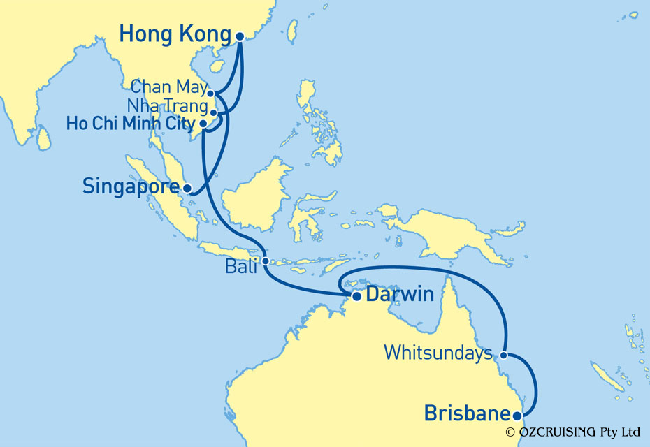 22 Night Brisbane to Singapore Cruise on the Queen Victoria QV907G