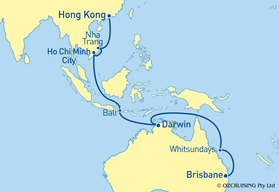 Queen Victoria Brisbane to Hong Kong - Ozcruising.com.au