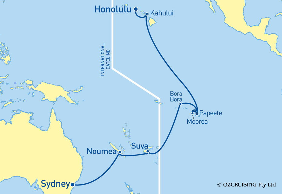 Carnival Legend Honolulu to Sydney - Ozcruising.com.au