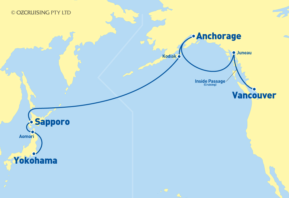Queen Elizabeth Yokohama to Vancouver - Cruises.com.au
