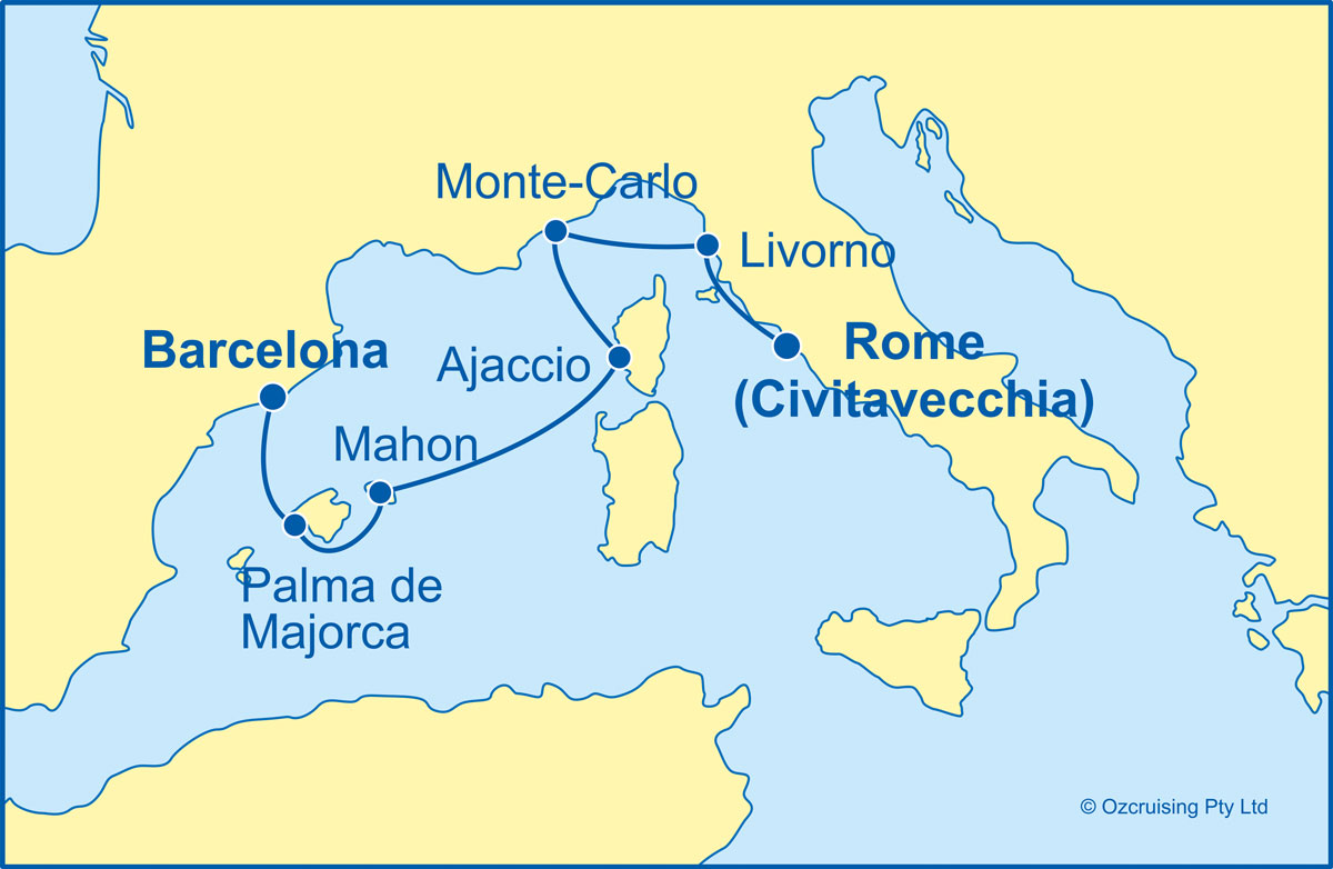 Azamara Pursuit Rome to Barcelona - Ozcruising.com.au
