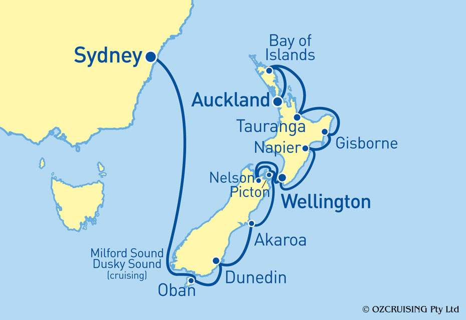 Azamara Quest Auckland to Sydney - Ozcruising.com.au