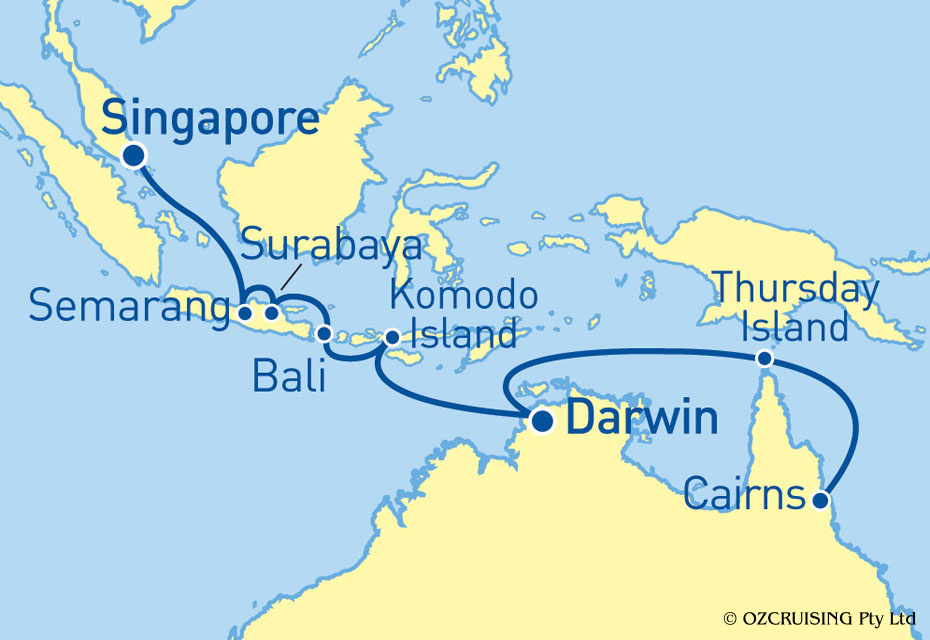 Azamara Quest Cairns to Singapore - Ozcruising.com.au