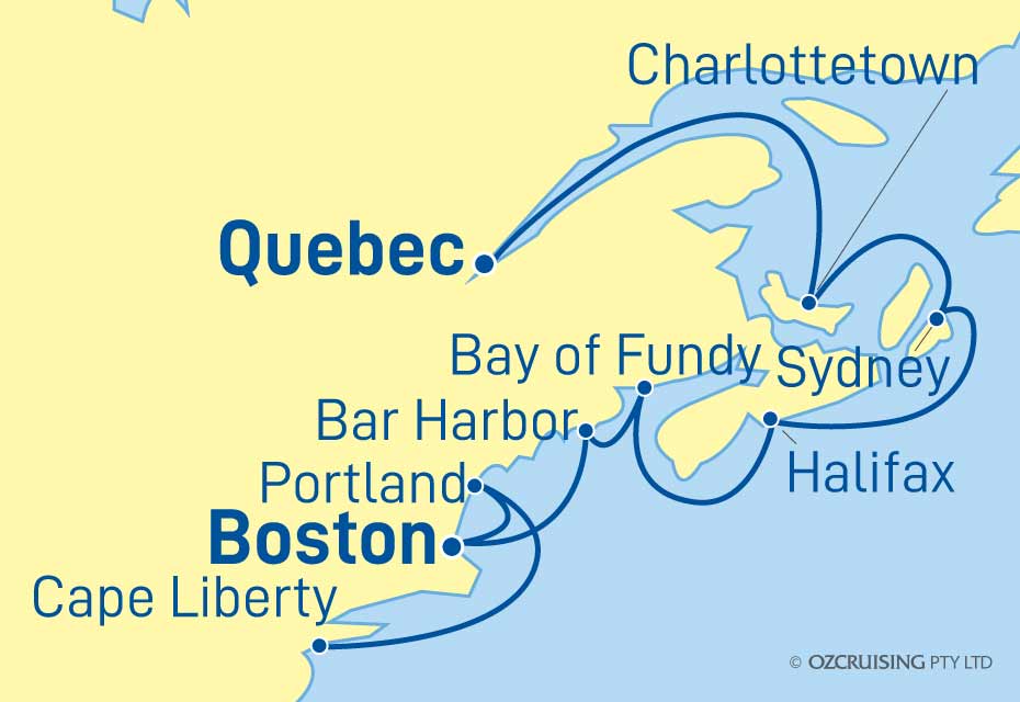 Adventure Of The Seas Quebec to Cape Liberty - Ozcruising.com.au