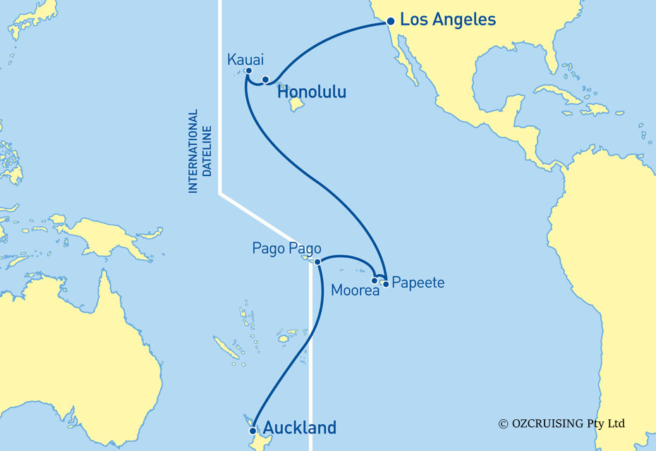 Ruby Princess Los Angeles to Auckland - Cruises.com.au