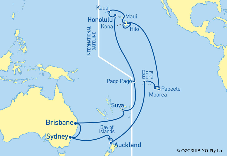 35 Night Hawaii, Tahiti and New Zealand Cruise on the Sea Princess