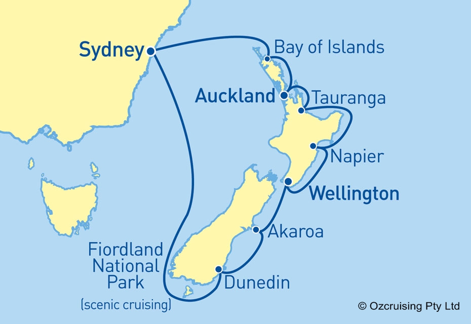 12 Night New Zealand Cruise on the Ruby Princess PCR003 Ozcruising