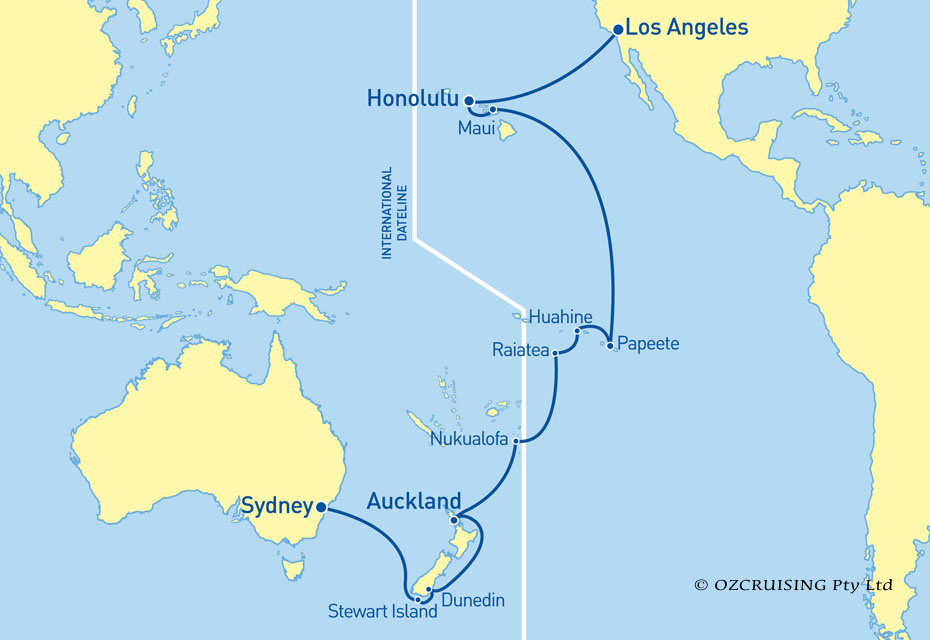 Pacific Princess Los Angeles to Sydney - Ozcruising.com.au