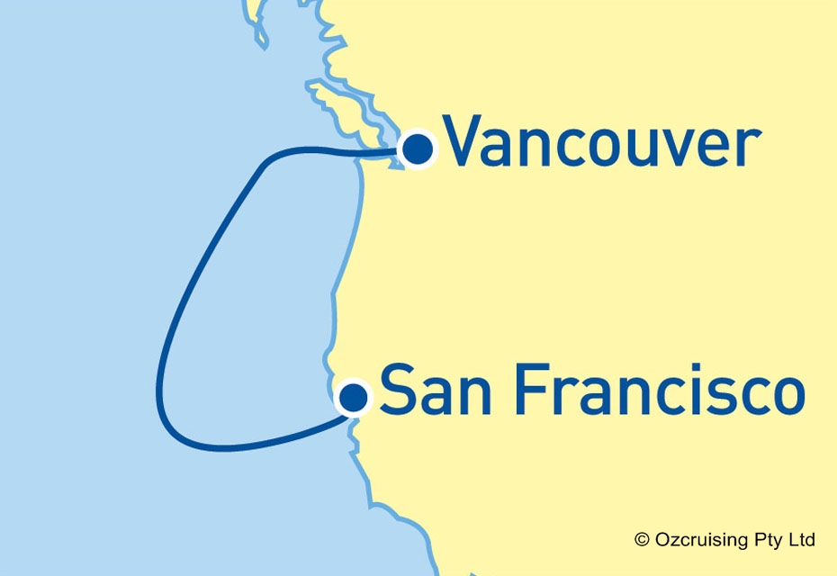 Queen Elizabeth Vancouver to San Francisco - Ozcruising.com.au