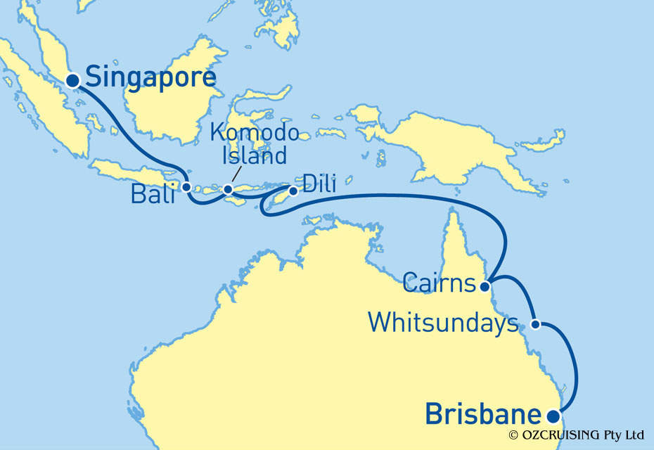 Pacific Aria Singapore to Brisbane - Ozcruising.com.au