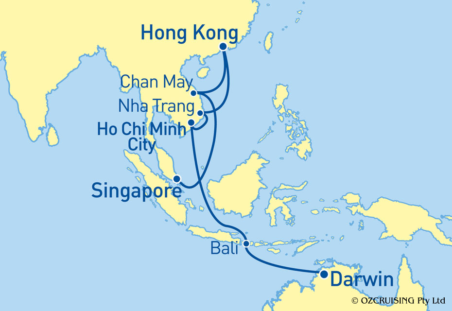 Queen Victoria Darwin to Singapore - Ozcruising.com.au