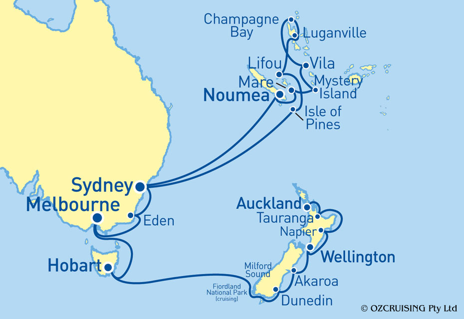 28 Night South Pacific and New Zealand Cruise on the ms Noordam
