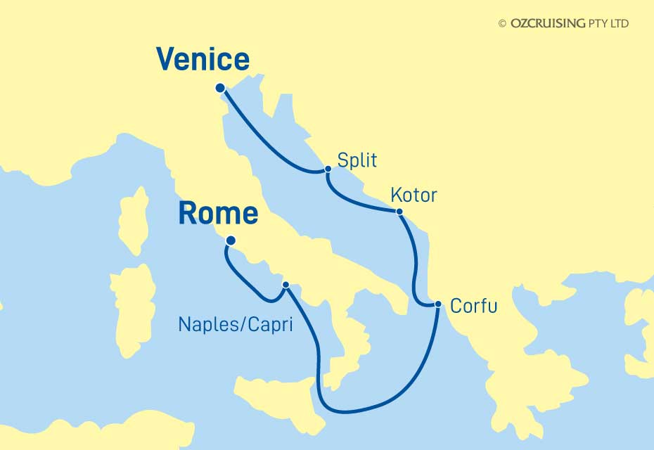 Celebrity Infinity Venice to Rome - Cruises.com.au