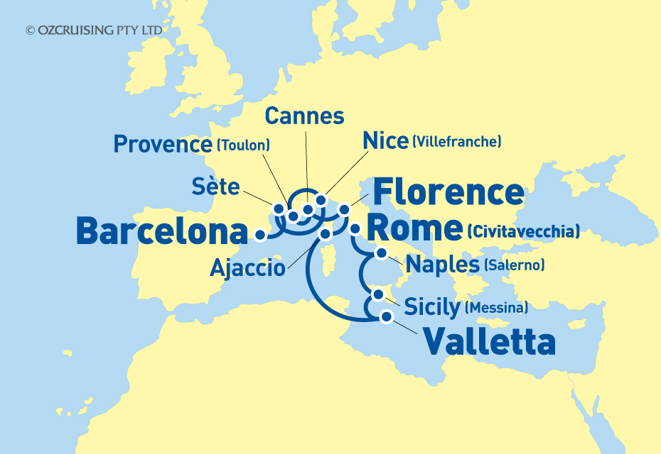 12 Night Barcelona to Rome Cruise on the Celebrity Infinity IN10JUN19