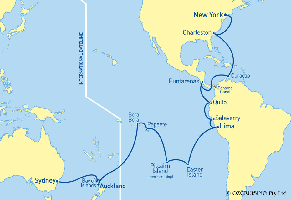 Sea Princess New York to Sydney - Ozcruising.com.au
