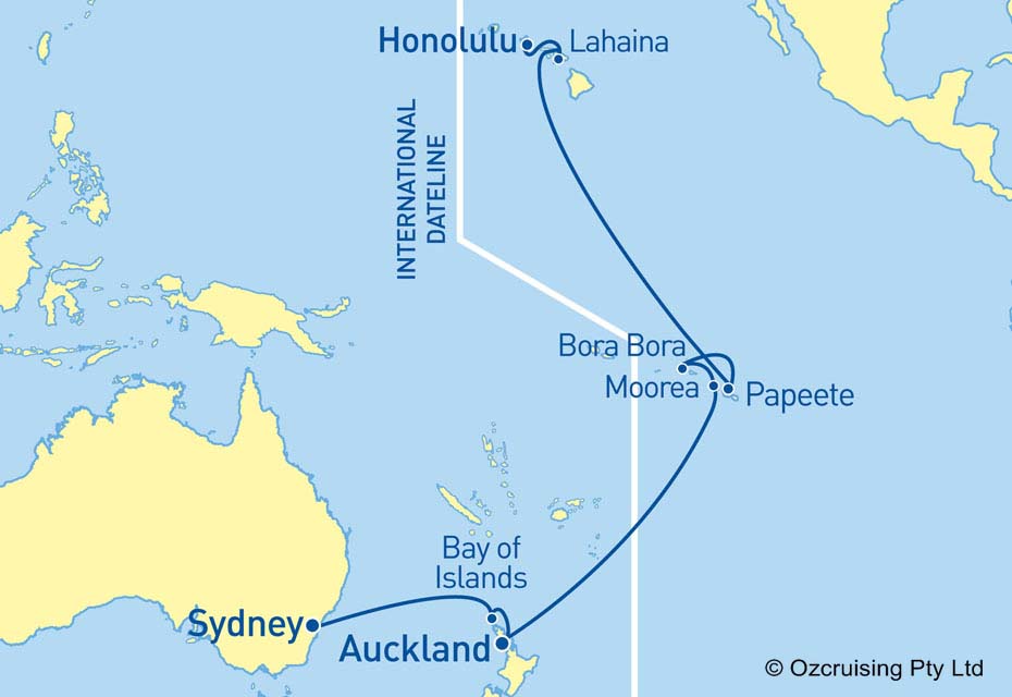Celebrity Eclipse Honolulu to Sydney - Ozcruising.com.au
